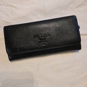 Authentic Prada Saffiano Black Wallet
